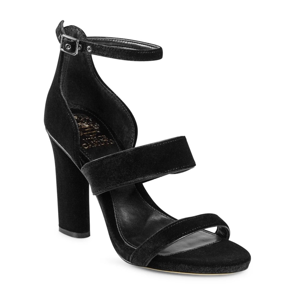 Vince black strappy heels